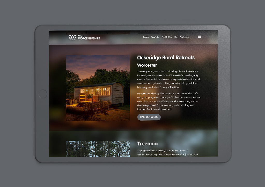 Visit Worcestershire Web Design